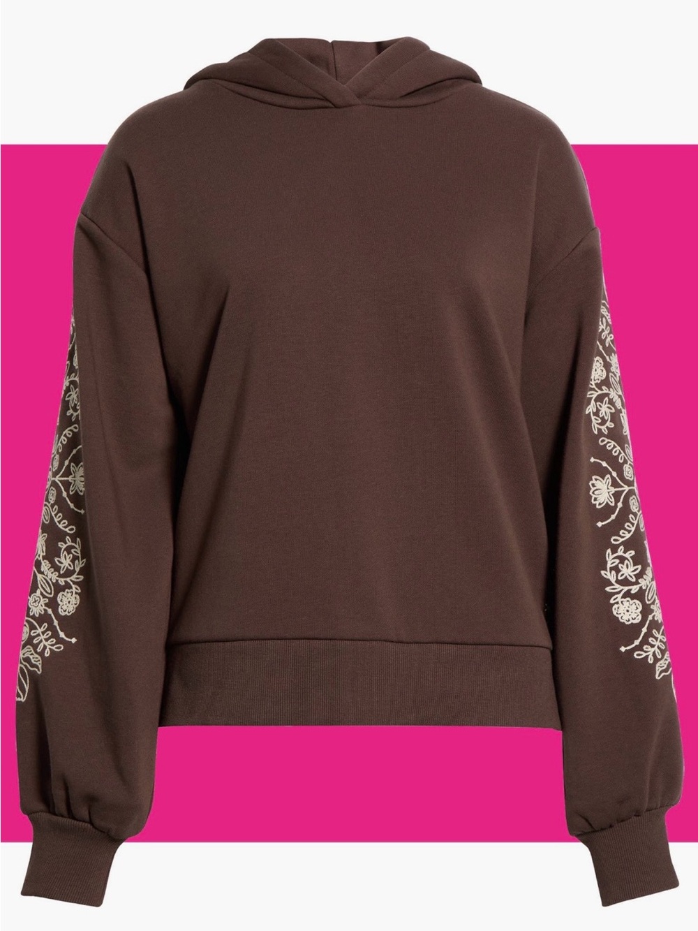 Scotch and Soda Embroidered Floral-Sleeve Hoodie Sweatshirt - NWT 🍀